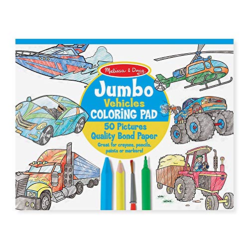 bT&_O  mߋ Melissa & Doug Melissa & Doug Jumbo Coloring Pad: Vehicles - 50 Pages of White Bond Paper (11 x 14 inches)bT&_O  mߋ Melissa & Doug