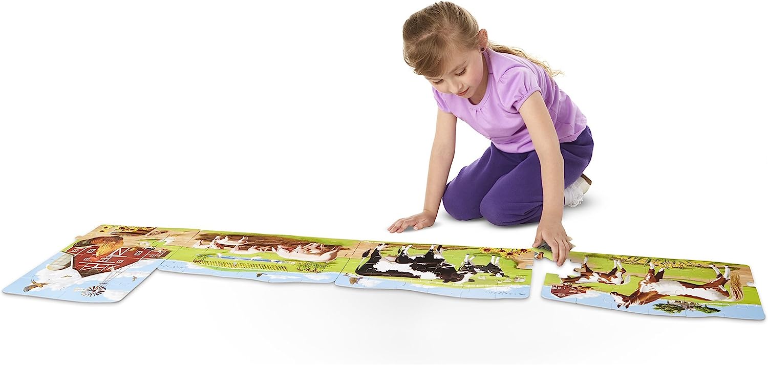 メリッサ&ダグ おもちゃ 知育玩具 Melissa & Doug Melissa & Doug Farm 4-in-1 Linking Jigsaw Floor Puzzleメリッサ&ダグ おもちゃ 知育玩具 Melissa & Doug 2