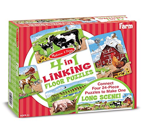 メリッサ&ダグ おもちゃ 知育玩具 Melissa & Doug Melissa & Doug Farm 4-in-1 Linking Jigsaw Floor Puzzleメリッサ&ダグ おもちゃ 知育玩具 Melissa & Doug 1