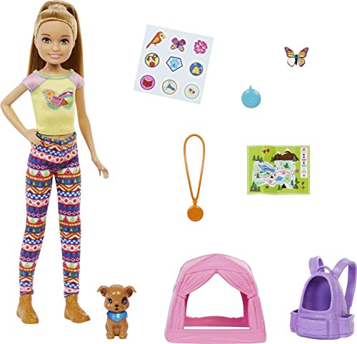 バービー バービー人形 Barbie It Takes Two Stacie Doll & Accessories, Camping Playset with Doll, Pet Tent, Puppy, Sticker Sheet & Accessoriesバービー バービー人形