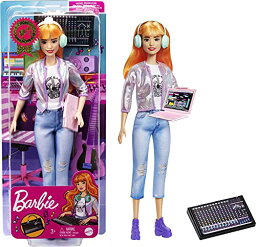 バービー バービー人形 Barbie Career of The Year Music Producer Doll (12-in), Colorful Orange Hair, Trendy Tee, Jacket & Jeans Plus Sound Mixing Board, Computer & Headphone Accessories, Great Toy Giftバービー バービー人形