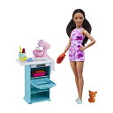 バービー バービー人形 Barbie Doll and Kitchen Playset, Petite Brunette with Pet Kitten and Baking Accessories, Oven and Spinning Mixerバービー バービー人形