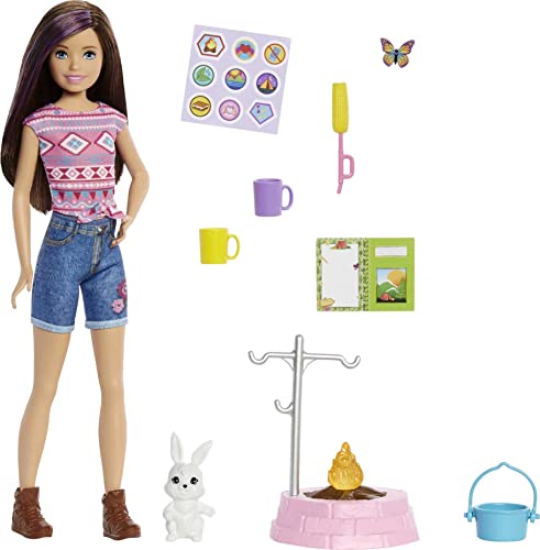 バービー バービー人形 Barbie It Takes Two Skipper Doll Accessories, Camping Playset with Doll, Campfire, Pet Bunny, Sticker Sheet Moreバービー バービー人形