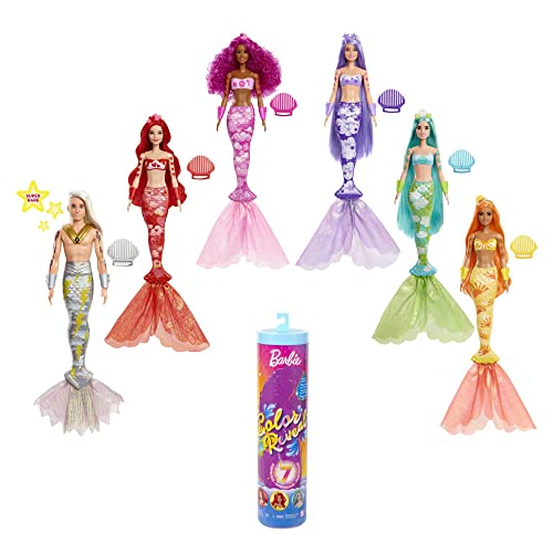 バービー バービー人形 Barbie カラーリビールドール 7つのサプライズ マーメイド 濡らすとボディペイントが浮き出る HCC46 バービー