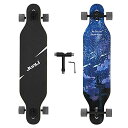 OXP[g{[h XP{[ COf A Junli 41 Inch Freeride Skateboard Longboard - Complete Skateboard Cruiser for Cruising, Carving, Free-Style and Downhill Blue Fly FishOXP[g{[h XP{[ COf A