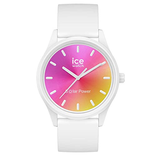 腕時計 アイスウォッチ レディース かわいい Ice-Watch - ICE Solar Power Sunset - Women 039 s Wristwatch with Silicon Strap, White, Small (36 mm), Strip腕時計 アイスウォッチ レディース かわいい