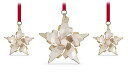 スワロフスキー Swarovski Festiveオーナメントセット ゴールドトーン 2021年度限定生産 約5センチ 5597133 クリスタル インテリア