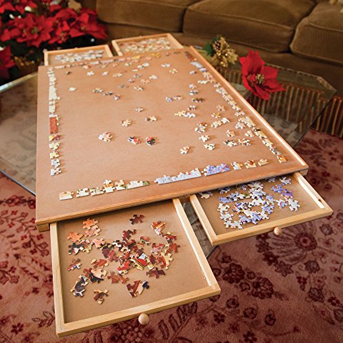 ѥ  ꥫ Bits and Pieces - 1500 Piece Puzzle Board with Drawers - Jumbo Wooden Puzzle Plateau ? Portable Puzzle Table 26