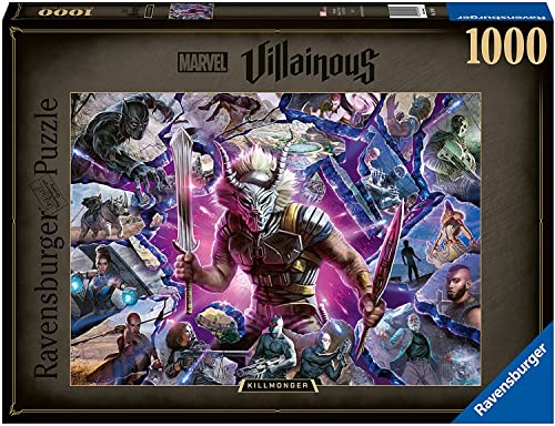 WO\[pY CO AJ Ravensburger Marvel Villainous: Killmonger 1000 Piece Jigsaw Puzzle for Adults - 16906 - Every Piece is Unique, Softclick Technology Means Pieces Fit Together PerfectlyWO\[pY CO AJ