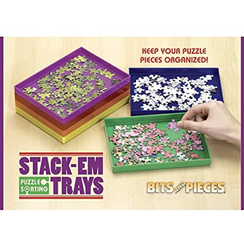 ジグソーパズル 海外製 アメリカ Bits and Pieces ? Stack-Em Sorting Trays - Puzzle Piece Organizer ? Stackable Sorting Trays - Jigsaw Puzzle Accessories - Pack of 6-7?” x 5?”ジグソーパズル 海外製 アメリカ