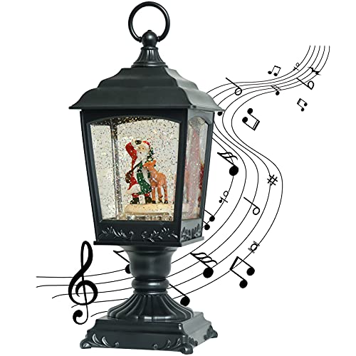 スノーグローブ 雪 置物 インテリア 海外モデル 【送料無料】DRomance Music Snow Globe Train Lantern with Music and Timer, Battery Operated and USB Cable Santa Lighted Snow Globe Spinning Water Glitter (スノーグローブ 雪 置物 インテリア 海外モデル