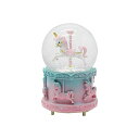 スノーグローブ 雪 置物 インテリア 海外モデル 100MM Unicorn Snow Globe Music Box, Romantic Carousel Water Globe with Color Changed Lights Automatic Snowflakes, (Pink Carousel)スノーグローブ 雪 置物 インテリア 海外モデル