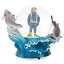 Ρ  ʪ ƥꥢ ǥ Elanze Designs Scuba Diver Sharks Blue Sea Lion Waves Ocean Suit Flippers Wetsuit Goggles Swimming Wildlife Beach 100MM Musical Glitter Snow Globe Plays Tune OvΡ  ʪ ƥꥢ ǥ