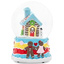 スノーグローブ 雪 置物 インテリア 海外モデル Elanze Designs Gingerbread House Blue Cookies Gumdrops Frosting Snowman Stripes Peppermint Candies Icing Chimney Wreath 100MM Musical Christmas Snow Globe Playsスノーグローブ 雪 置物 インテリア 海外モデル