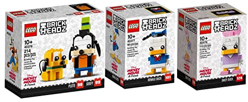 レゴ Lego Brickheadz Disney Pluto + Goofy (40378), Daisy Duck (40476) & Donald Duck (40377) Exclusive Bundleレゴ