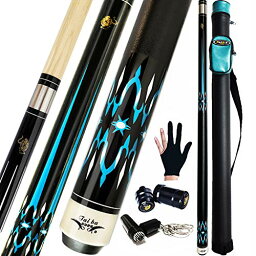 海外輸入品 ビリヤード Tai ba cues 2-Piece Pool cue Stick + Hard Case, 13mm Tip, 58", Hardwood Canadian Maple Professional Billiard Pool Cue Stick 18,19,20,21,22 Oz Pool Stick (Selectable)-Blue, Black, Red, Gray, Green海外輸入品 ビリヤード