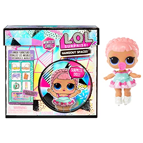 GI[GTvCY l` h[ L.O.L. Surprise! Winter Chill Hangout Spaces Furniture Playset with Ice Sk8er Doll, 10+ Surprises with Accessories, for LOL Dollhouse Play- Collectible Toy for Kids, Gift for GirlsGI[GTvCY l` h[