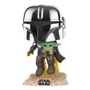 ファンコ FUNKO フィギュア 人形 アメリカ直輸入 Funko Pop Star Wars: Across The Galaxy - The Mandalorian Holding Grogu with Pin, Chrome Finish, Amazon Exclusiveファンコ FUNKO フィギュア 人形 アメリカ直輸入