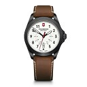 rv rNgmbNX XCX Y Victorinox Alliance Swiss Army Heritage Analog Watch with White Dial, Brown Leather Strap & Black Accents - Timeless Wristwatchrv rNgmbNX XCX Y