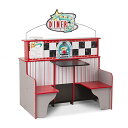 メリッサ&ダグ おもちゃ おままごと ごっこ遊び Melissa & Doug Melissa & Doug Double-Sided Wooden Star Diner Restaurant Play Space,Redメリッサ&ダグ おもちゃ おままごと ごっこ遊び Melissa & Doug