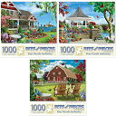 ジグソーパズル 海外製 アメリカ Bits and Pieces - Value Set of Three (3) 1000 Piece Jigsaw Puzzles for Adults - Each Puzzle Measures 20 x 27 - 1000 pc Vibrant Countryside Comfort, Blooming Beach House Jigsaws by Artistジグソーパズル 海外製 アメリカ