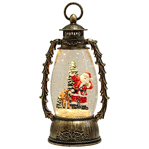 スノーグローブ 雪 置物 インテリア 海外モデル 【送料無料】DRomance Christmas Music Snow Globe Lantern with Timer, Battery Operated and USB Powered Spinning Water Glitter Lighted Santa Snow Globe Lamp スノーグローブ 雪 置物 インテリア 海外モデル