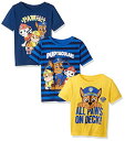 パウパトロール 子供服 半袖Tシャツ 3点セット 2T 日本サイズ95相当 チェイス マーシャル 複数キャラクター イエロー/ブルー キッズ ファッション 男の...