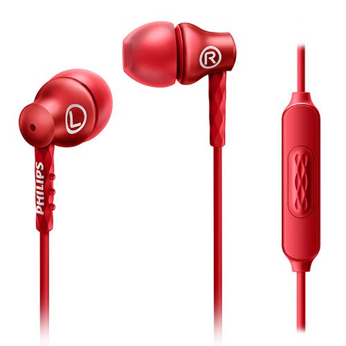 フィリップス　イヤホン イヤホン 海外 輸入 Philips SHE8105RD/27 In-Ear Headphones with Mic, Redイヤホン 海外 輸入