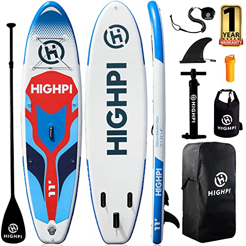 ɥåץѥɥܡ ޥ󥹥ݡ åץܡ SUPܡ HIGHPI Inflatable Paddle Boards, 11'x33''x6'' SUP for Adults&Youth, Stand Up Paddle Boards with Accessories, Anti-Slip Dɥåץѥɥܡ ޥ󥹥ݡ åץܡ SUPܡ