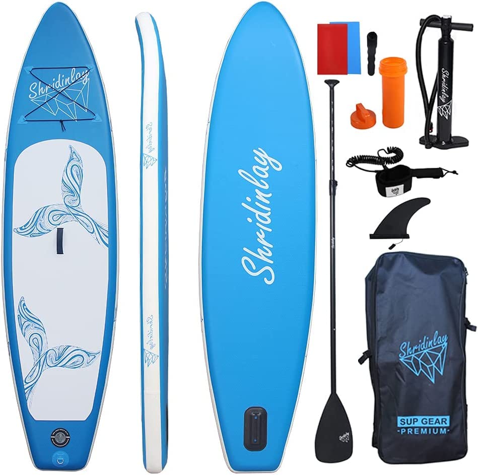 スタンドアップパドルボード マリンスポーツ サップボード SUPボード Shridinlay Inflatable Stand Up Paddle Board Surfing SUP Boards, 6 Inches Thick ISUP Boards with Backpack,Adjustable Paddスタンドアップパドルボード マリンスポーツ サップボード SUPボード
