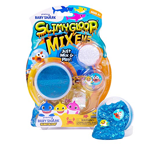 ベイビーシャーク baby shark アメリカ直輸入 知育玩具 大人気 Baby Shark Slimygloop Mix’EMS by Horizon Group USA, Mix in Baby Shark & Figurines to Make Your Own Gooey, Slimy, Stretchy, Putty, ベイビーシャーク baby shark アメリカ直輸入 知育玩具 大人気