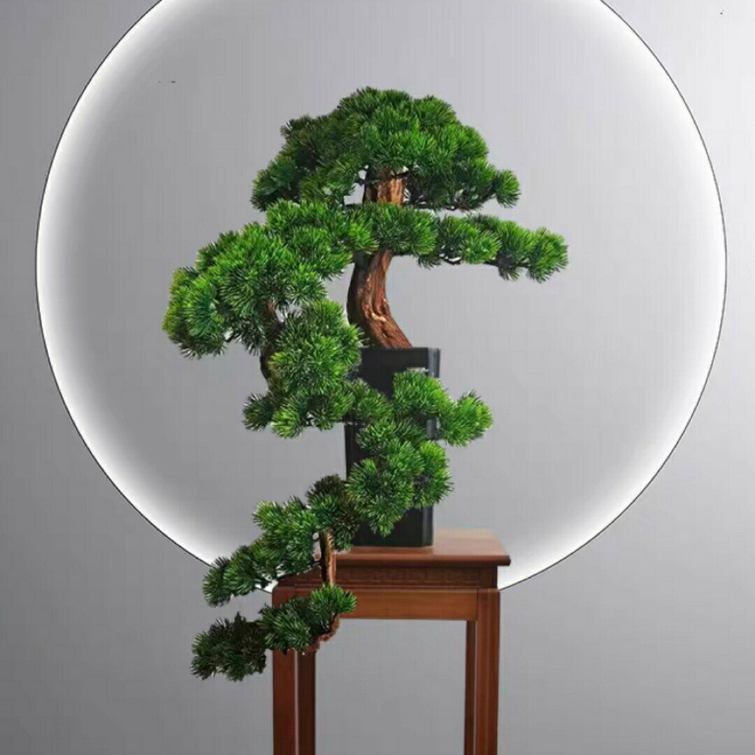 高級模造迎客松盆栽 置物 禅意迎客松盆栽装飾品人工観葉植物