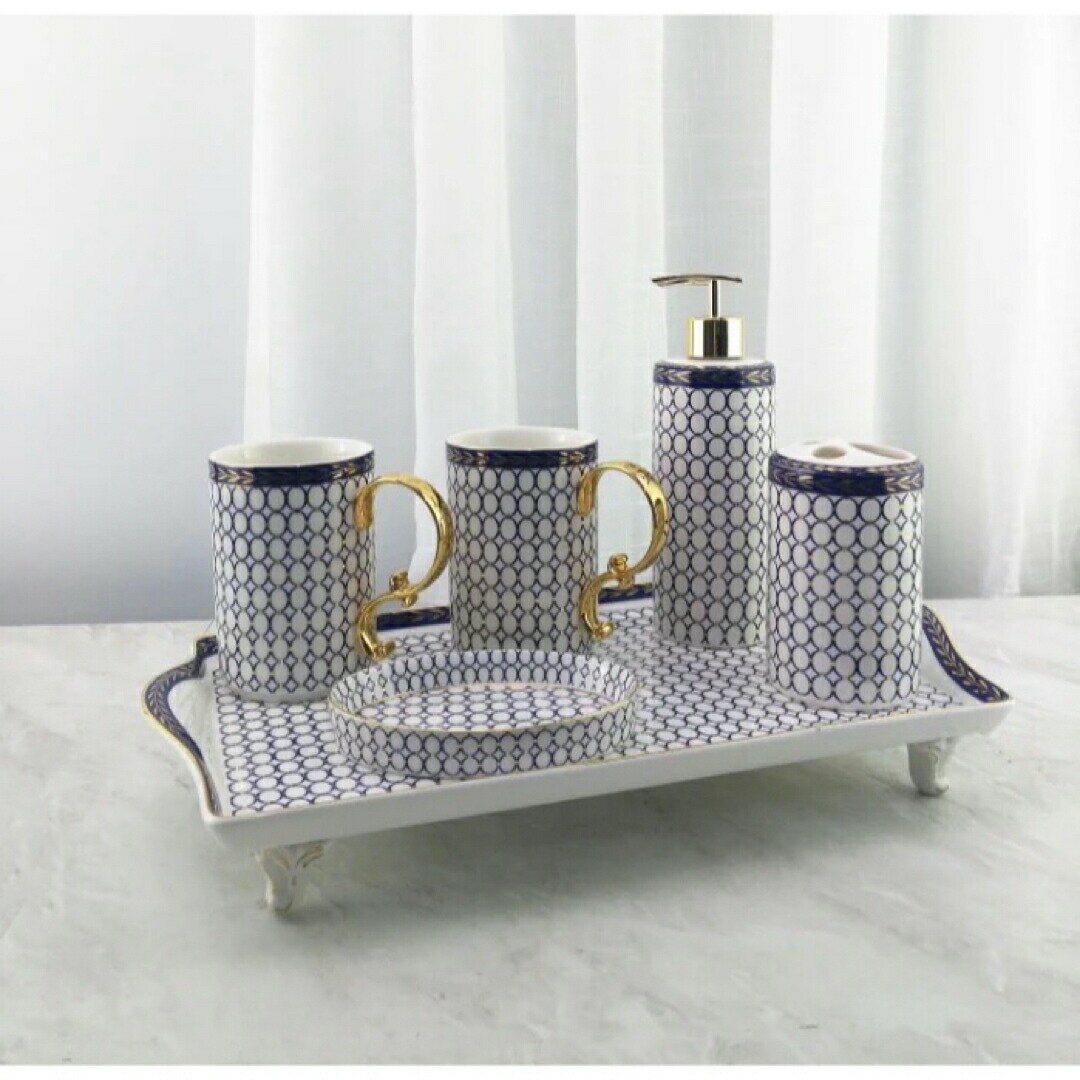 高級サニタリー6点セットディスペンサー 歯ブラシスタンド ．洗面所用品