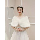 豪華肩掛け 大判ショール ファーストール .毛皮風ケープ結婚式