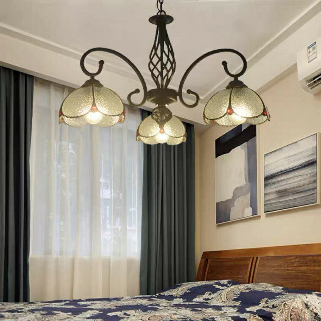 ペンダントライト豪華天井照明ステンドグラスランプ ガラス工芸品