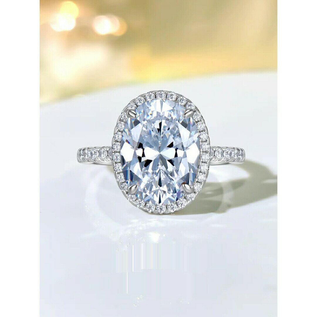 ホワイトゴールド 婚約指輪 リング 人工ダイヤ キラキラ