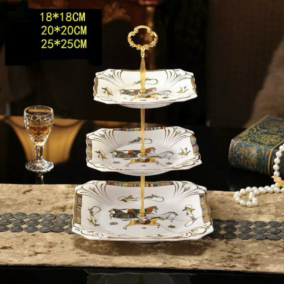ケーキ スタンド プレート 3段セット アフタヌーンティー フルーツ トレー 皿