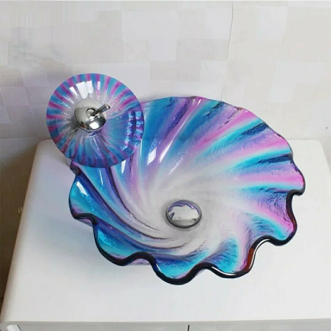 高級洗面台 洗面ボウルセット 強化ガラス手水鉢 洗面器 蛇口 排水金具付き