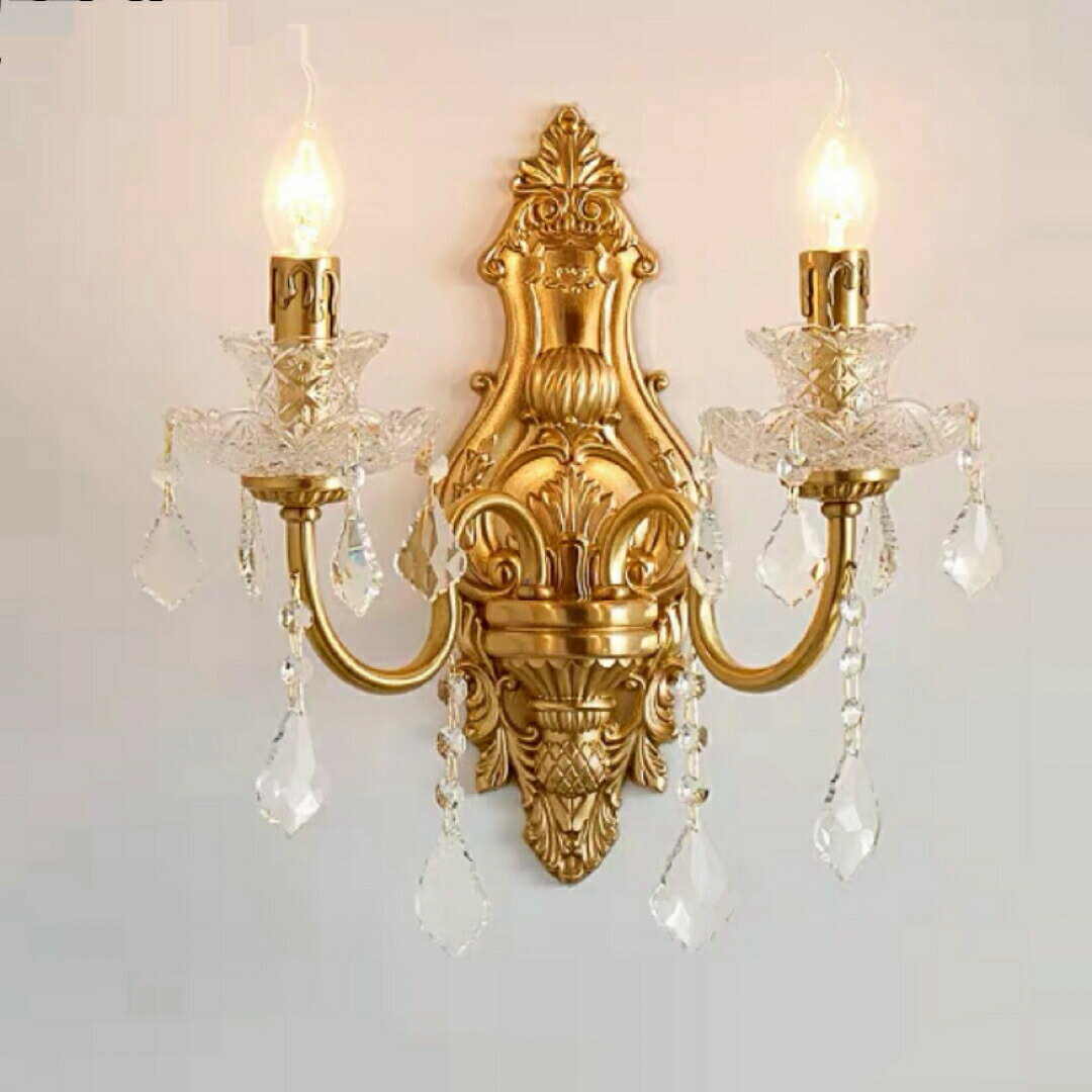 高級洋風 水晶ブラケットライト 銅 壁掛け灯 壁掛け灯 玄関ライト