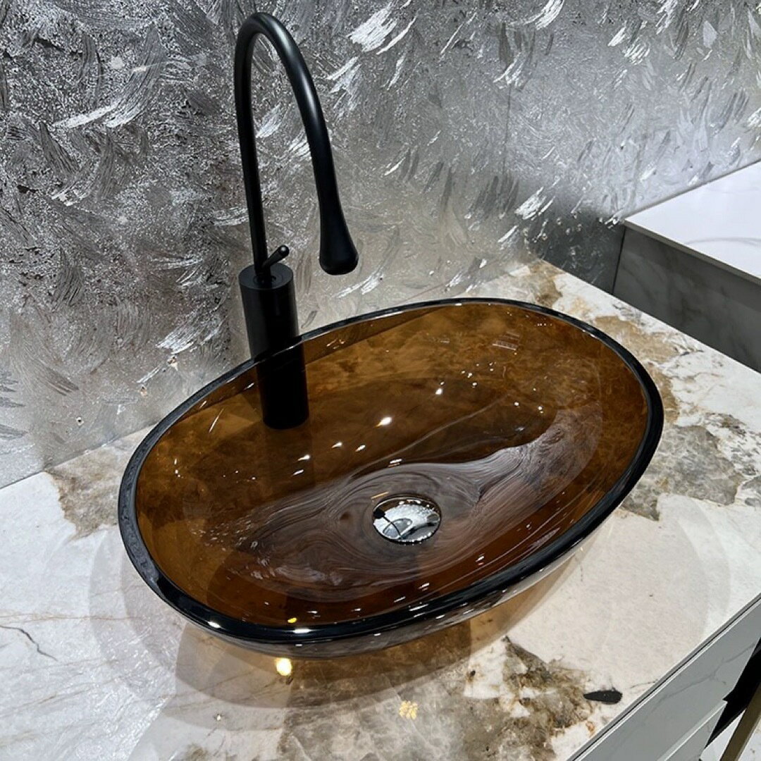 高級洗面台 洗面ボウルセット 強化ガラス手水鉢 洗面器 蛇口 排水金具付き