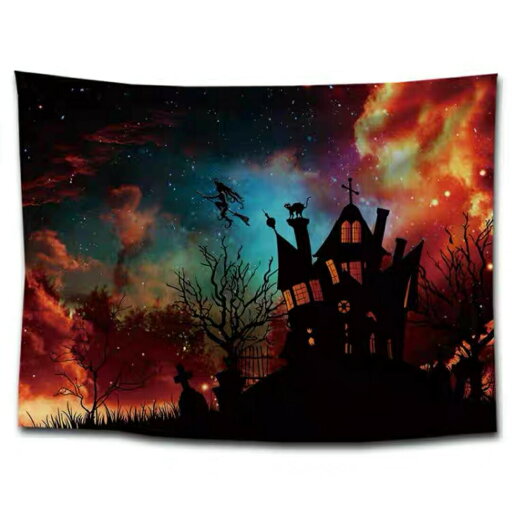 タペストリー ハロウィン カボチャ月夜コウモリ 壁掛け飾り 装飾用品窓カーテン タペストリー ハロウィン カボチャ月夜コウモリ 壁掛け飾り 装飾用品窓カーテン