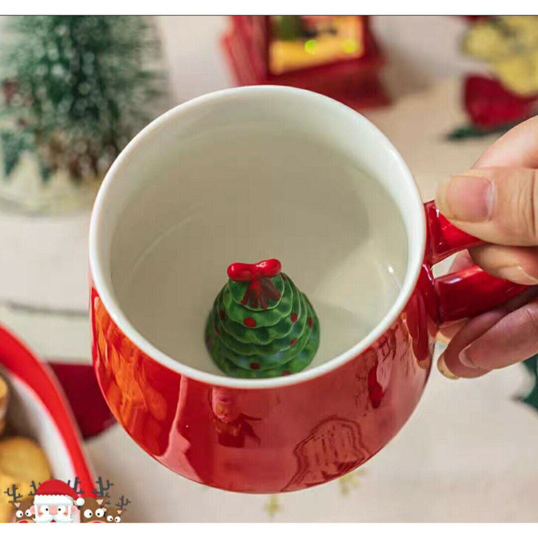 マグカップ クリスマス コップ サンタクロースティーカップ 立体陶器