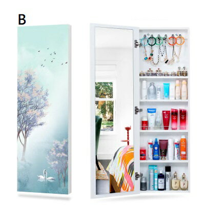 HM1収納棚 スタンドミラー 全身鏡 ミラー付きラック .収納ラック ジュエリー収納ミラー [2]