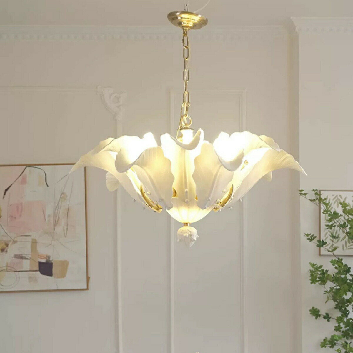 高級ペンダントライト 洋風照明　シャンデリア　北欧デザイン シーリングライト不可 天井照明 電源直結タイプ 羽根(3)