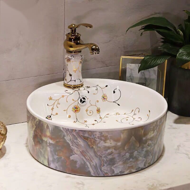 洗面ボウルセット 洗面ボール ．陶器手水鉢 手洗器 手洗い鉢 洗面器 蛇口 排水金具付き