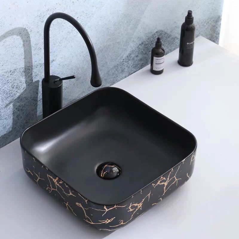 Rakuten - 洗面ボウルセット 洗面ボール 陶器 手水鉢 ．手洗器 手洗い鉢 洗面器 蛇口 排水金具付．