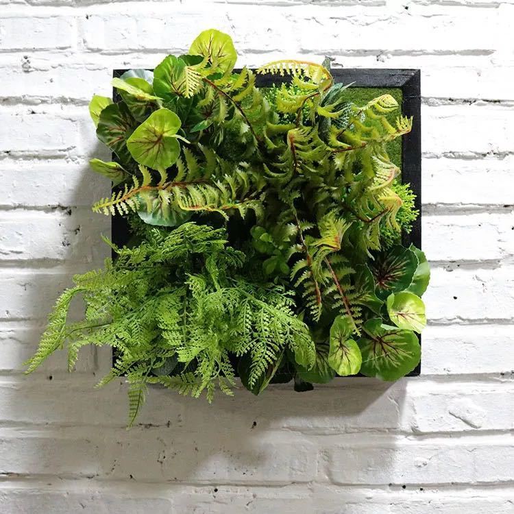 壁飾り 人工観葉植物 壁掛けインテリア ディスプレイ 壁掛けミックスグリーン 造花 壁掛け