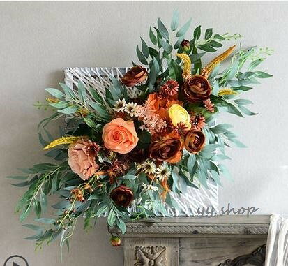 0920T1-5壁飾り 人工観葉植物 壁掛けインテリア ディスプレイ 壁掛けミックスグリーン 造花 壁掛け