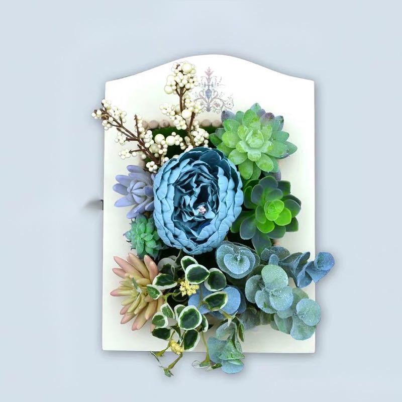 壁飾り 人工観葉植物 壁掛けインテリア ディスプレイ 壁掛けミックスグリーン 造花 壁掛け．