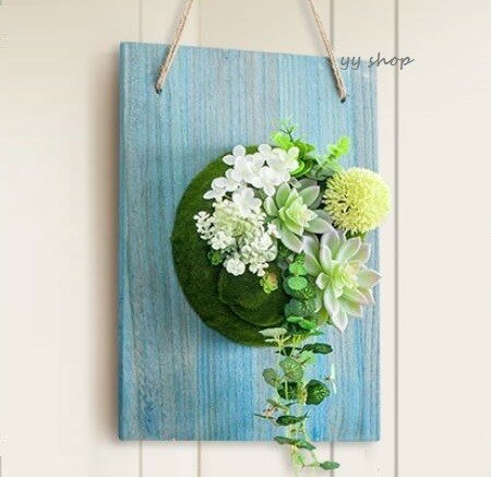 0920T8-4-3壁飾り 人工観葉植物 壁掛けインテリア ディスプレイ 壁掛けミックスグリーン 造花 壁掛け